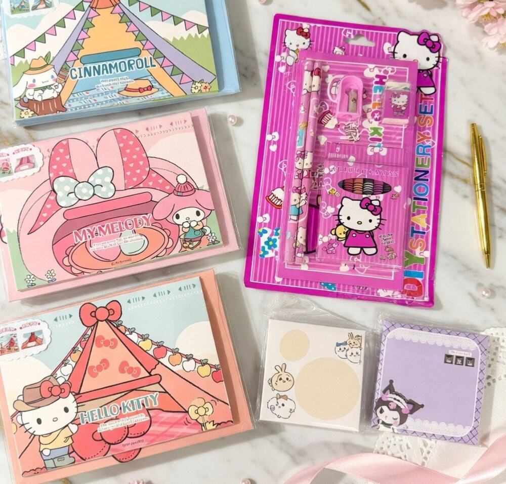 Sanrio & Chiikawa Kawaii Set - Hello Kitty, My Melody, Cinnamoroll, Kuromi